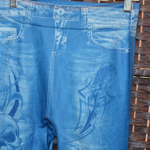 Stretch Leggings Jean Imprinted SZ L-XL Girls GMI - Picture 3 of 7